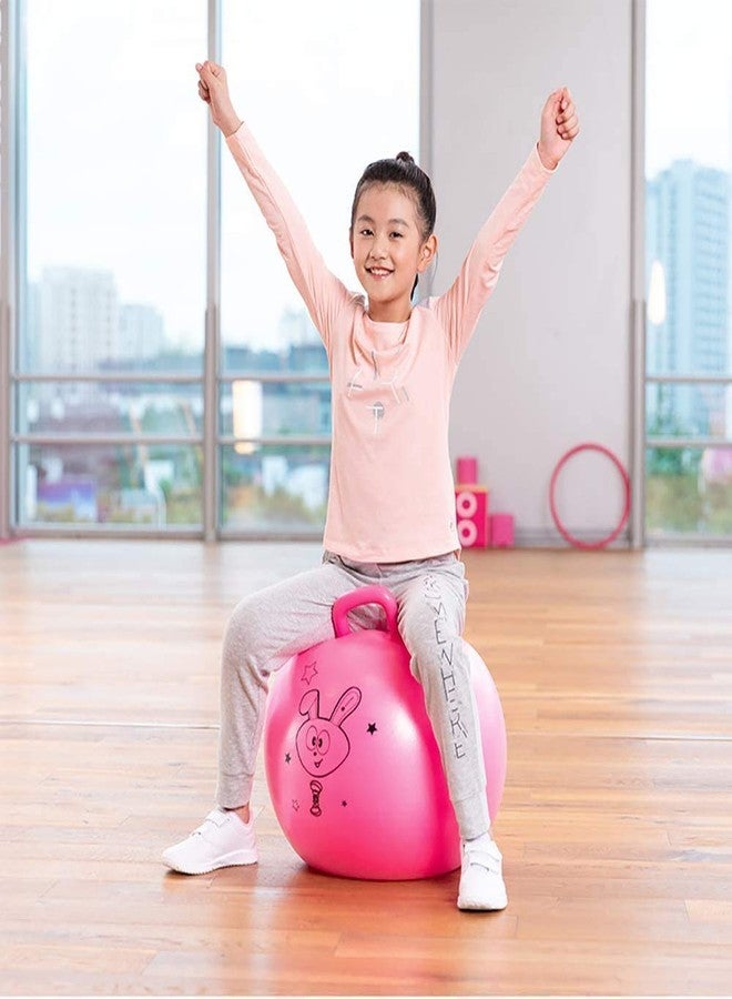 BHAVENA Rubber Hop Ball Inflatable Jumping Hopping Hop Ball for Kid's Rubber Hop Ball Kangaroo Bouncer Bouncy Ball for Kids with Handle Sit and Bounce Ball for Boys Girls with Air Pump - Image 2
